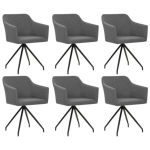 VidaXL Okretne blagovaonske stolice od tkanine 6 kom svjetlosive