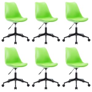 VidaXL Okretne blagovaonske stolice od umjetne kože 6 kom zelene