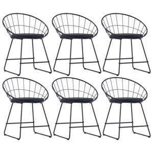 VidaXL Stolice sa sjedalima od umjetne kože 6 kom crne čelične