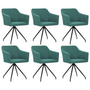 VidaXL Blagovaonske stolice od tkanine okretne 6 kom zelene