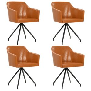 VidaXL Blagovaonske stolice od umjetne kože okretne 4 kom smeđe