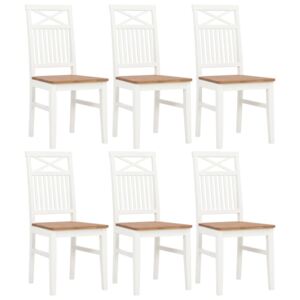 VidaXL Blagovaonske stolice od hrastovine 6 kom bijele