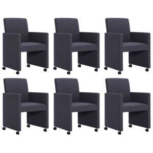 VidaXL Blagovaonske stolice od tkanine 6 kom tamnosive