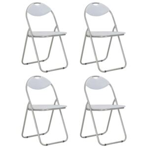 VidaXL Sklopive blagovaonske stolice od umjetne kože 4 kom bijele