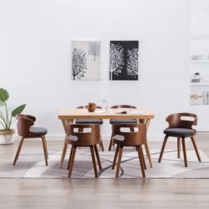 VidaXL Blagovaonske stolice od savijenog drva i tkanine 6 kom tamnosive
