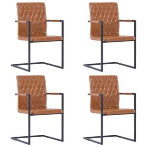 VidaXL Blagovaonske stolice od umjetne kože 4 kom boja konjaka