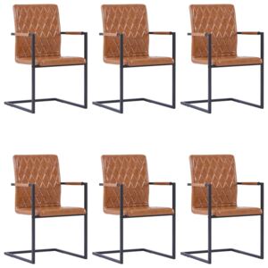 VidaXL Blagovaonske stolice od umjetne kože 6 kom boja konjaka