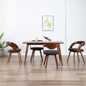 VidaXL Blagovaonske stolice od savijenog drva i tkanine 4 kom tamnosive