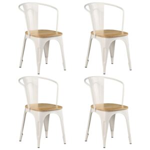 VidaXL Blagovaonske stolice od masivnog drva manga 4 kom bijele