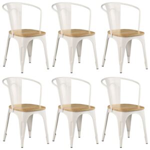 VidaXL Blagovaonske stolice od masivnog drva manga 6 kom bijele