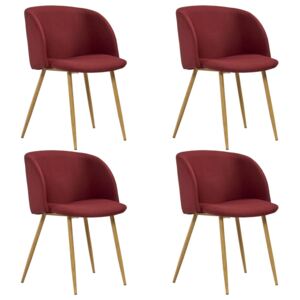 VidaXL Blagovaonske stolice od tkanine 4 kom crvena boja vina