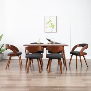 VidaXL Blagovaonske stolice od savijenog drva i tkanine 6 kom tamnosive