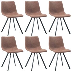 VidaXL Blagovaonske stolice od umjetne kože 6 kom srednje smeđe