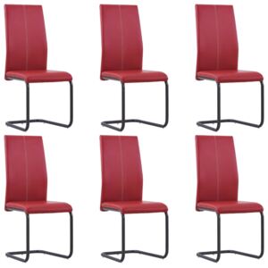 VidaXL Blagovaonske stolice od umjetne kože 6 kom crvene
