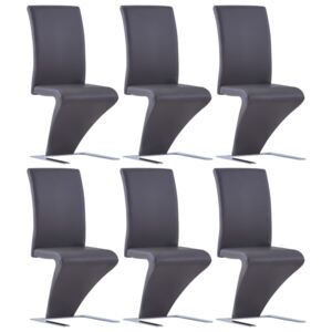 VidaXL Blagovaonske stolice cik-cak oblika od umjetne kože 6 kom sive