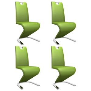 VidaXL Blagovaonske stolice cik-cak oblika od umjetne kože 4 kom zelene