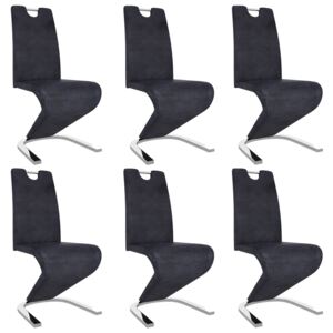 VidaXL Blagovaonske stolice cik-cak oblika od umjetne kože 6 kom sive