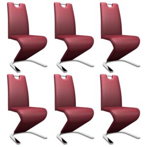 VidaXL Blagovaonske stolice od umjetne kože cik-cak 6 kom boja vina