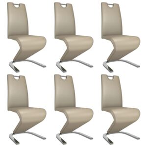 VidaXL Blagovaonske stolice od umjetne kože 6 kom boja cappuccina
