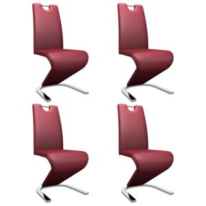 VidaXL Blagovaonske stolice od umjetne kože cik-cak 4 kom boja vina