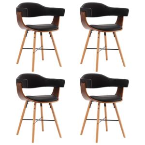 VidaXL Blagovaonske stolice od umjetne kože i drva 4 kom crne