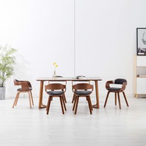 VidaXL Blagovaonske stolice od tkanine i savijenog drva 6 kom tamnosive
