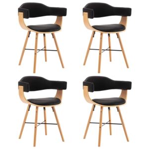 VidaXL Blagovaonske stolice od umjetne kože i drva 4 kom crne