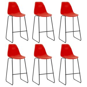 VidaXL Barske stolice 6 kom crvene plastične