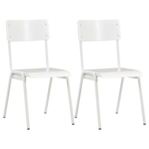 VidaXL Blagovaonske stolice 2 kom bijele od masivne iverice i čelika