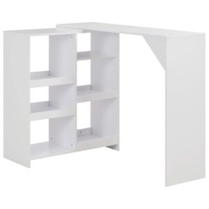 VidaXL Barski stol s pomičnom policom bijeli 138 x 40 x 120 cm