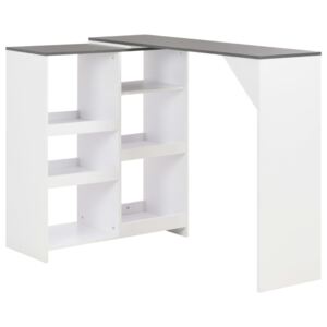 VidaXL Barski stol s pomičnom policom bijeli 138 x 40 x 120 cm