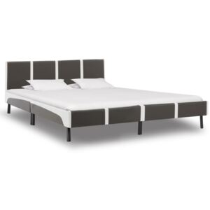 VidaXL Okvir za krevet od umjetne kože sivo-bijeli 180 x 200 cm