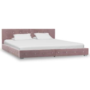 VidaXL Okvir za krevet ružičasti baršunasti 160 x 200 cm