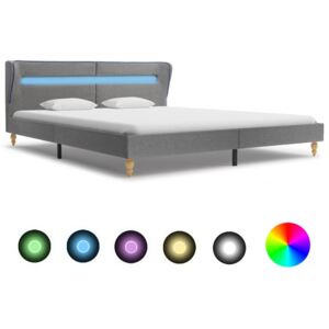 VidaXL Okvir za krevet od tkanine LED svjetlosivi 160 x 200 cm