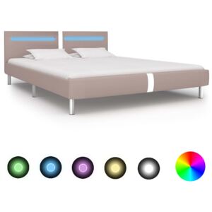 VidaXL Okvir za krevet od umjetne kože LED boja cappuccina 180x200 cm