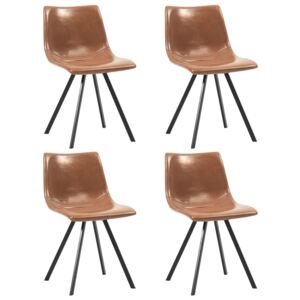 VidaXL Blagovaonske stolice od umjetne kože 4 kom boja konjaka