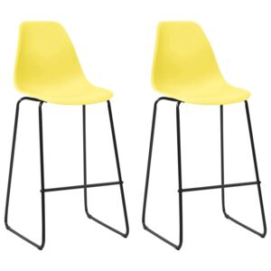 VidaXL Barske stolice 2 kom žute plastične