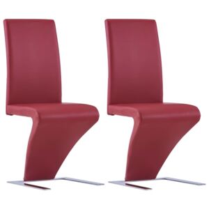 VidaXL Blagovaonske stolice cik-cak oblika od umjetne kože 2 kom crvene