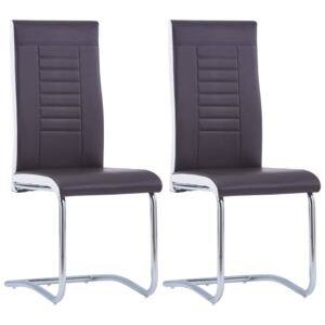 VidaXL Konzolne blagovaonske stolice od umjetne kože 2 kom smeđe