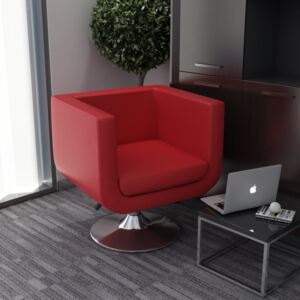 VidaXL Okretna fotelja od umjetne kože crvena