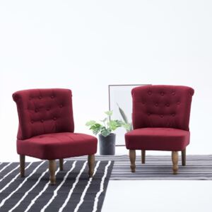 VidaXL Francuske stolice od tkanine 2 kom crvena boja vina