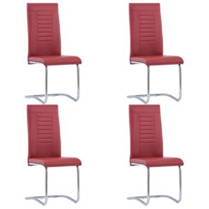 VidaXL Konzolne blagovaonske stolice od umjetne kože 4 kom crvene