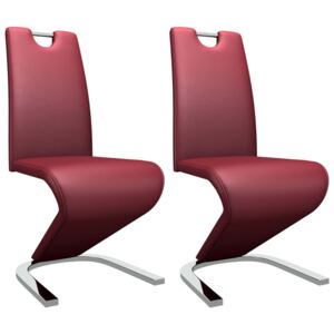 VidaXL Blagovaonske stolice od umjetne kože cik-cak 2 kom boja vina