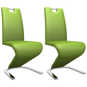 VidaXL Blagovaonske stolice od umjetne brušene kože 2 kom zelene
