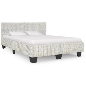 VidaXL Okvir za krevet od prirodnog ratana sivi 140 x 200 cm