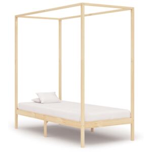 VidaXL Okvir za krevet s baldahinom od masivne borovine 90 x 200 cm