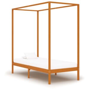 VidaXL Okvir za krevet s baldahinom od borovine boja meda 90 x 200 cm