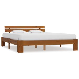 VidaXL Okvir za krevet od masivne borovine boja meda 160 x 200 cm