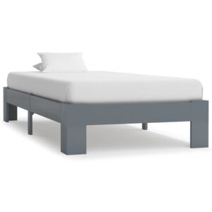 VidaXL Okvir za krevet od masivne borovine sivi 90 x 200 cm