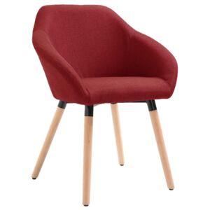 VidaXL Blagovaonska stolica od tkanine crvena boja vina